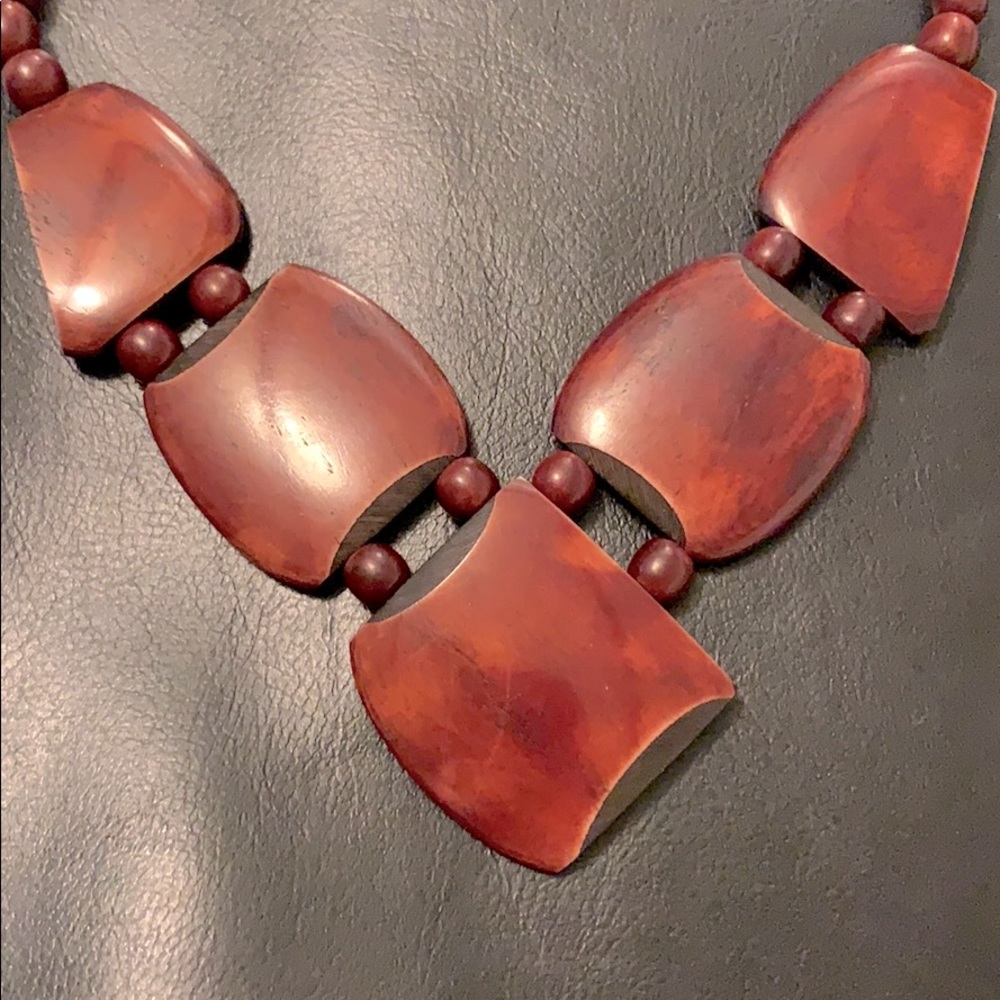 Necklace made of wood beads